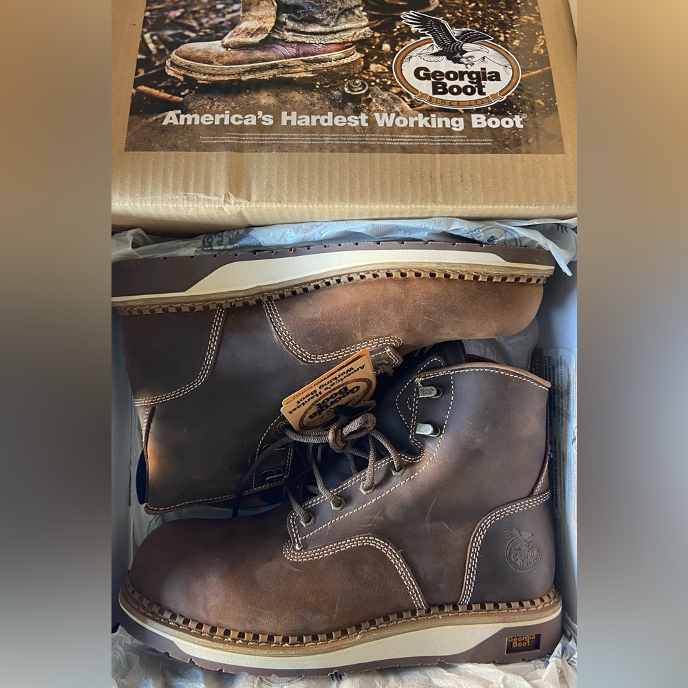Brand New Unisex Georgia Boot 6" Work Leather Comp Toe